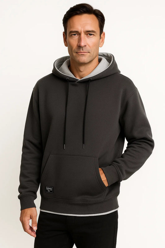 Men's Hoodie Gray Soft Fabric Casual Warm Durable Comfort