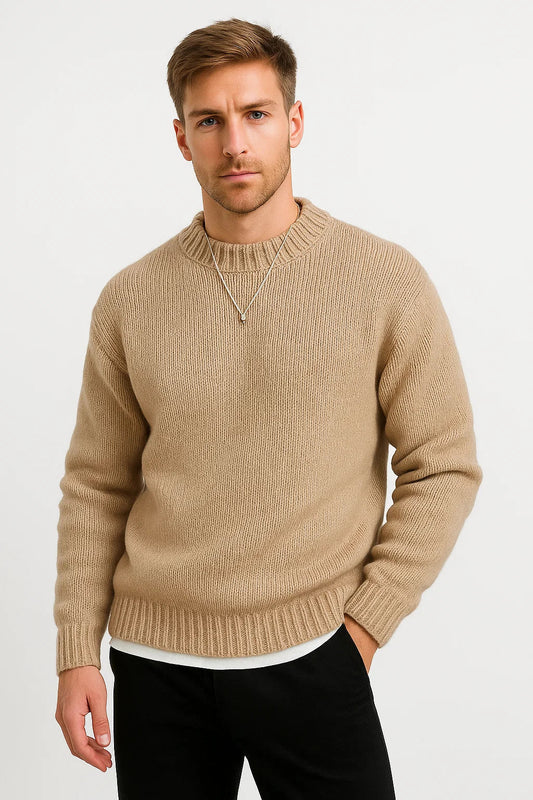 Men's Sweater Acrylic Casual Long Sleeve Round Neck