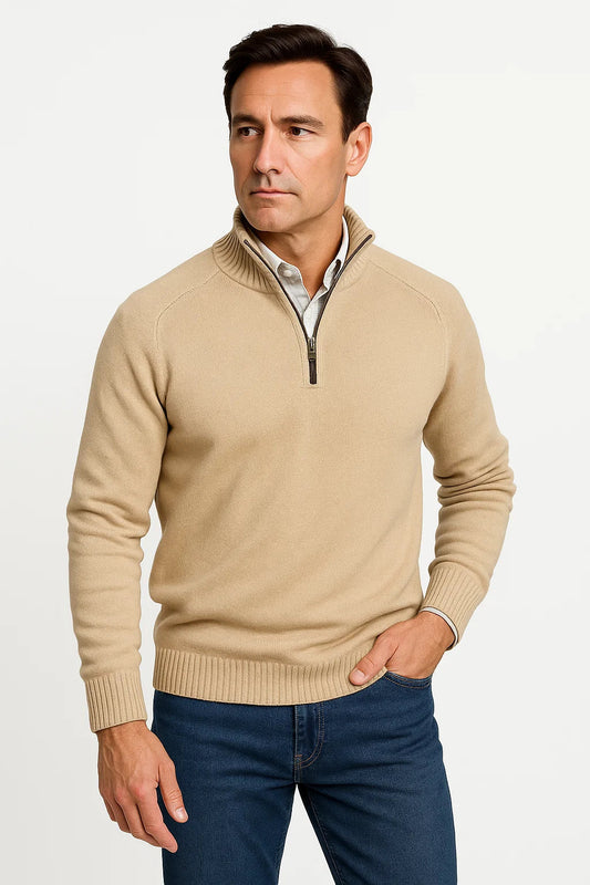 Men's Sweater Wool Relaxed Fit Long Sleeve Casual Comfort for Fall and Winter