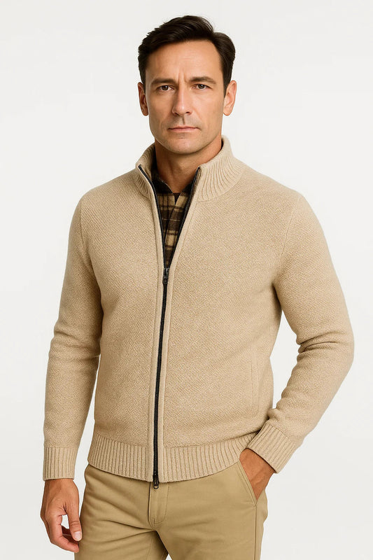 Men's Casual Vest Premium Fleece High Collar Zip Winter Wear