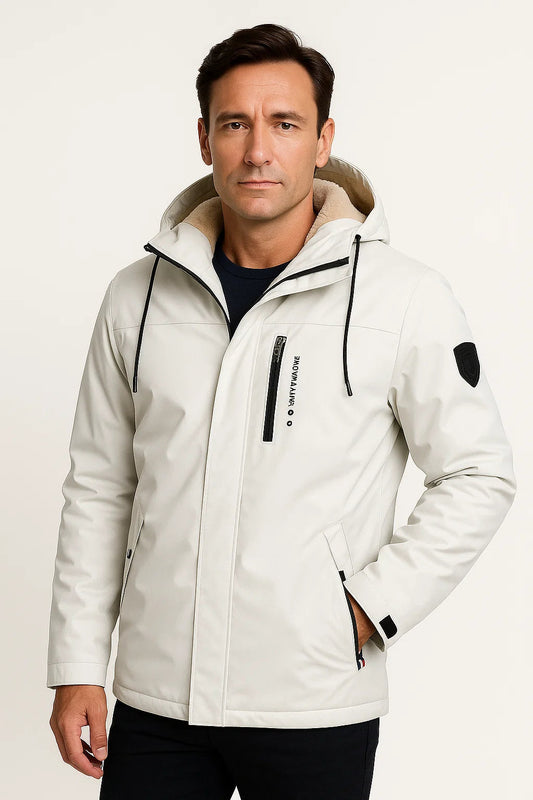 Men's Fleece Jacket Durable Material Dark Blue Sporty Design