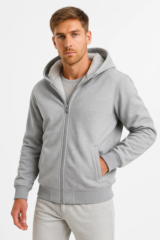 Men's Fleece Jacket Polyester Casual Winter Outdoor Hoodie