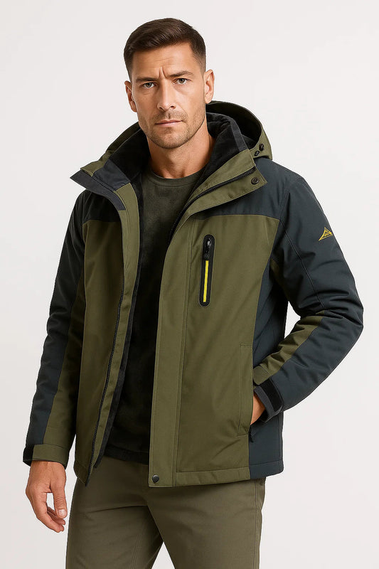 Men's Winter Jacket Waterproof Polyester Insulated Fleece Lined Windproof