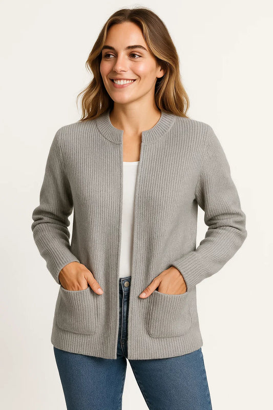 Women's Jacket Katoen Knitted Casual Loose Fit With Zip