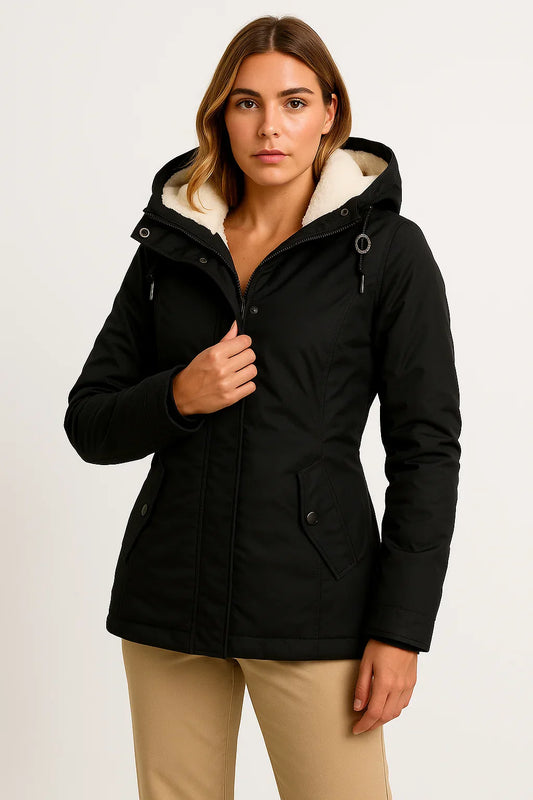 Women's Autumn Jacket Black Wind and Waterproof High Quality Casual Design