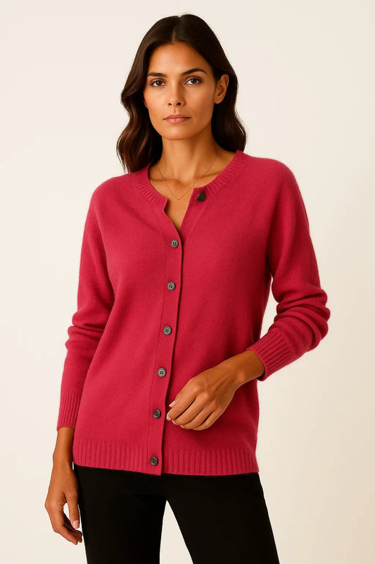 Women's Cardigan Sweater Soft Knit Button Design Casual Loose Fit