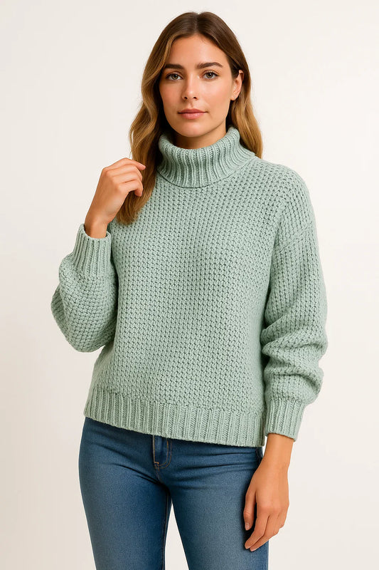 Women's Pullover Wool Long Sleeve Casual Loose Fit Elegant Design