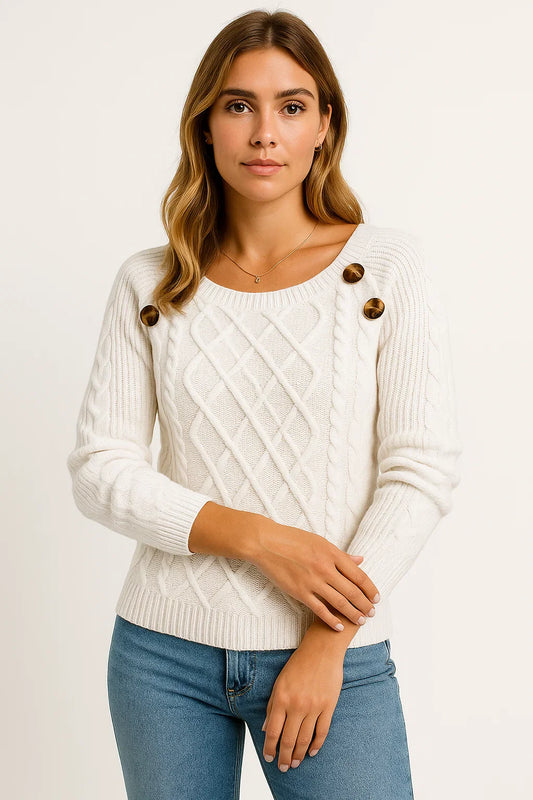 Women's Oversized Sweater Soft Wool Long Sleeve Casual Gray