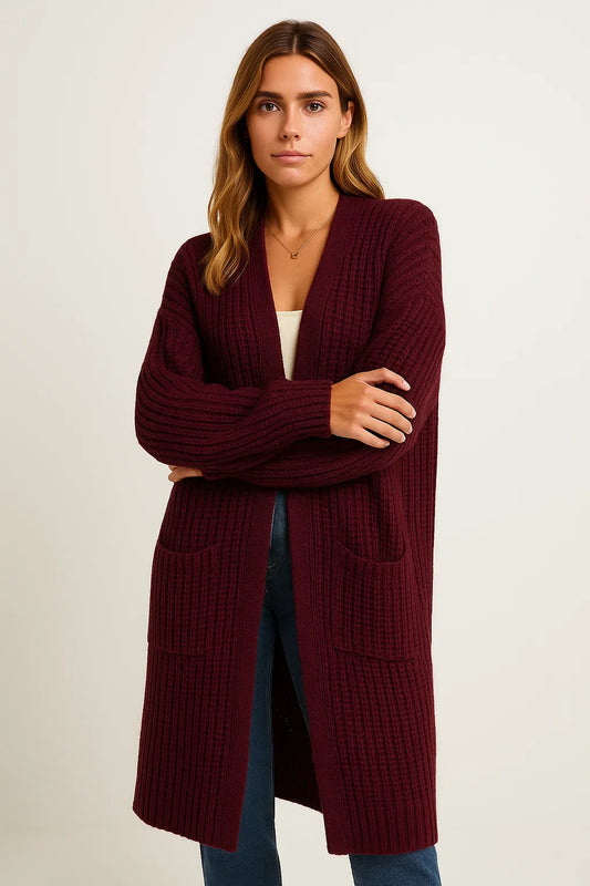 Women's Long Cardigan Soft Knit Open Front Casual Wear