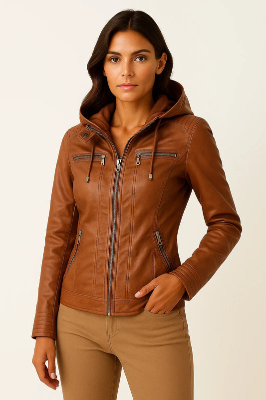 Women's Hoodie Black Soft Zipper Asymmetrical Design Moto Style For Women