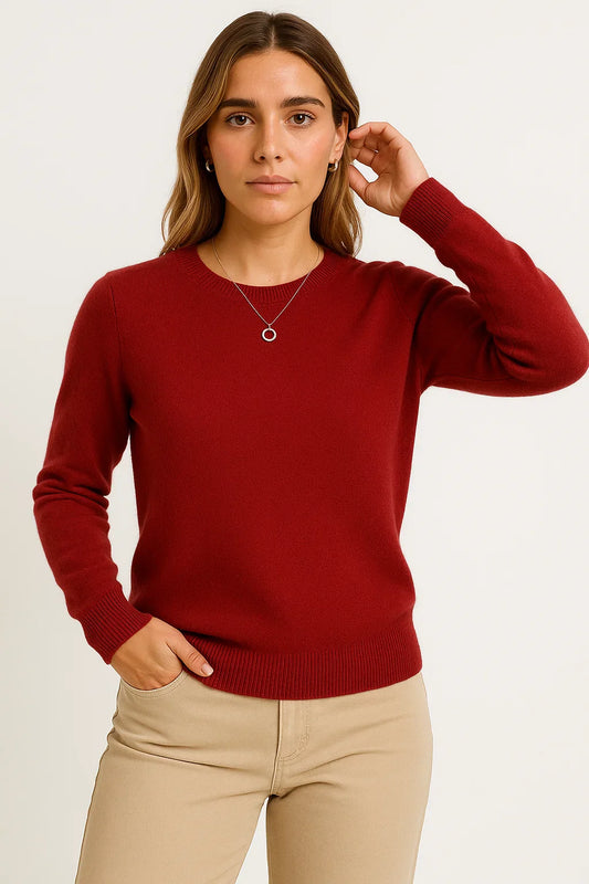 Women's Sweater O-Neck Gray Wool Casual Pullover Autumn Winter Knitwear