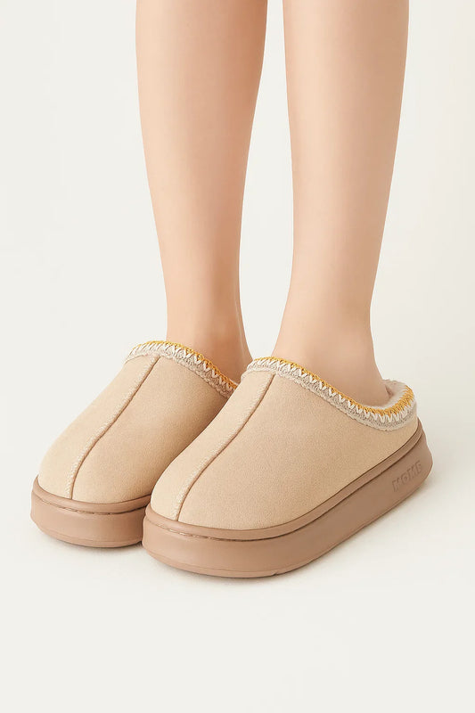 Women's Slippers Plush Casual Winter Flats Cozy Platform Design