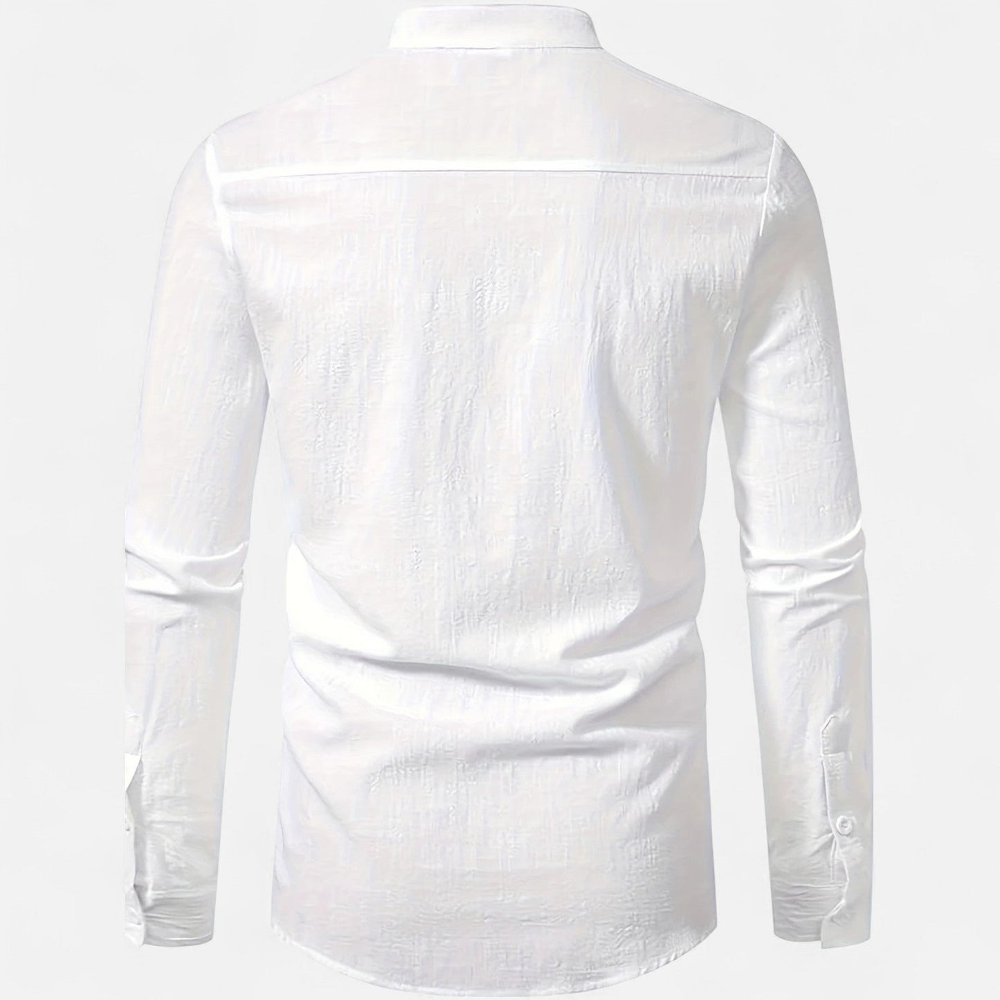 Dorevelle | Men’s Linen Henley – Heritage Collarless Style