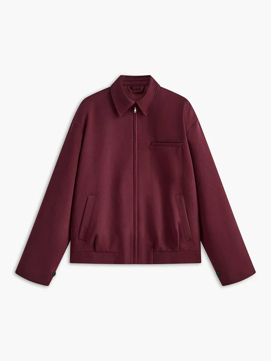 Women's Bomber Jacket Lightweight Zipper Long Sleeve Loose Fit