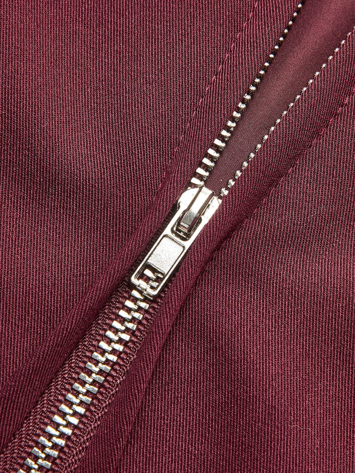 Women's Bomber Jacket Lightweight Zipper Long Sleeve Loose Fit