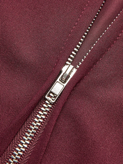 Women's Bomber Jacket Lightweight Zipper Long Sleeve Loose Fit