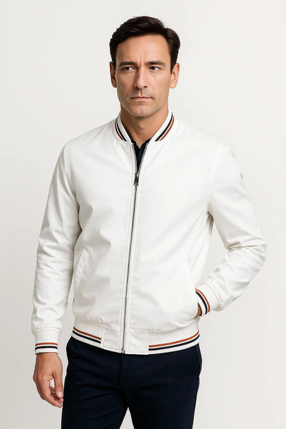 Men's Bomber Jacket Lightweight Polyester Zip-Up Slim Fit
