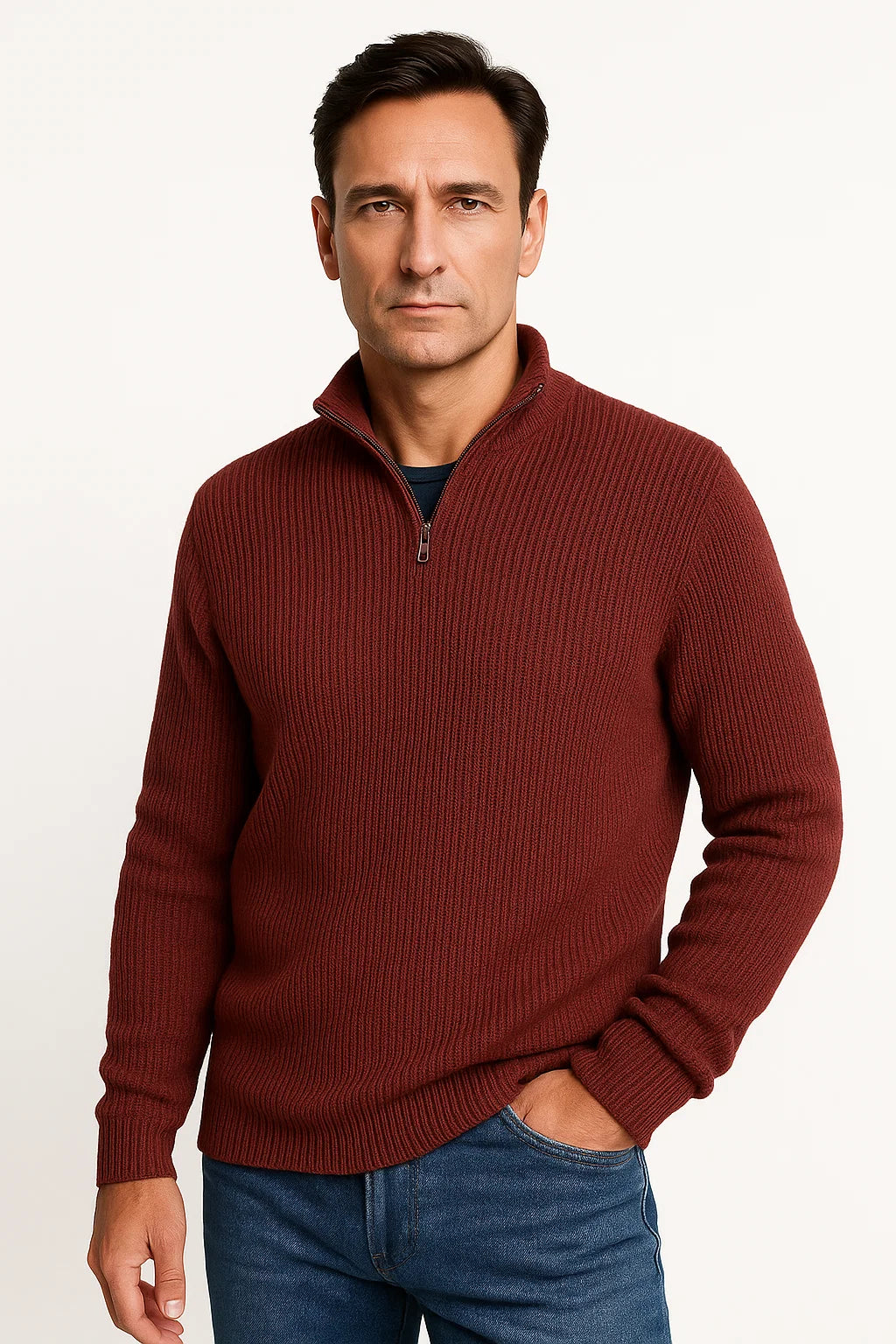 Men's Cashmere Sweater 100% Cashmere Long Sleeve