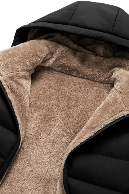 Men's Fleece Jacket Black Thick Windproof Casual 5XL Winter Outdoor