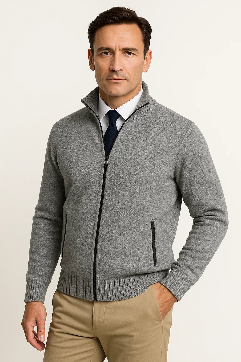 Men's Fleece Vest Black Zippered Comfortable Layered Piece