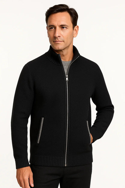 Men's Fleece Vest Black Zippered Comfortable Layered Piece