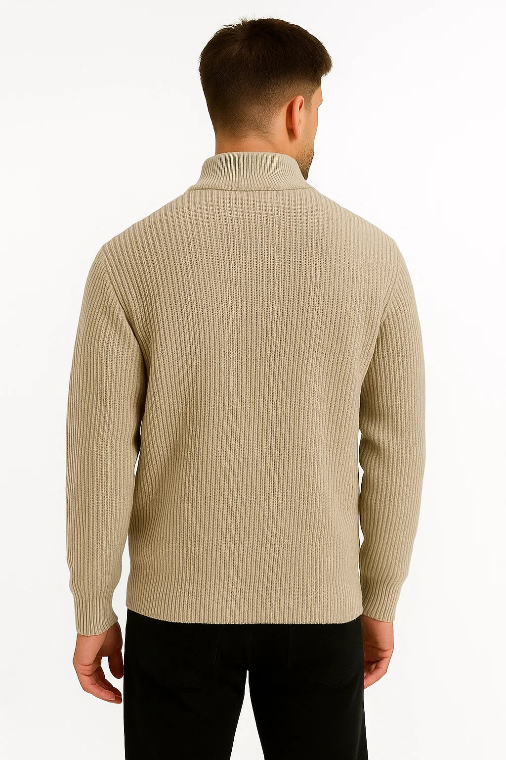 Men's Half-Zip Sweater Cotton Blend Casual Jumper Stylish Layering