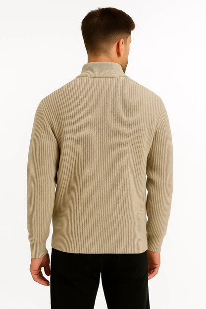 Men's Half-Zip Sweater Cotton Blend Casual Jumper Stylish Layering