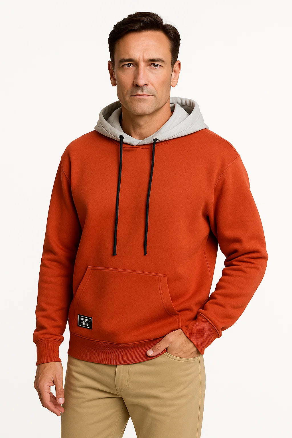 Men's Hoodie Gray Soft Fabric Casual Warm Durable Comfort