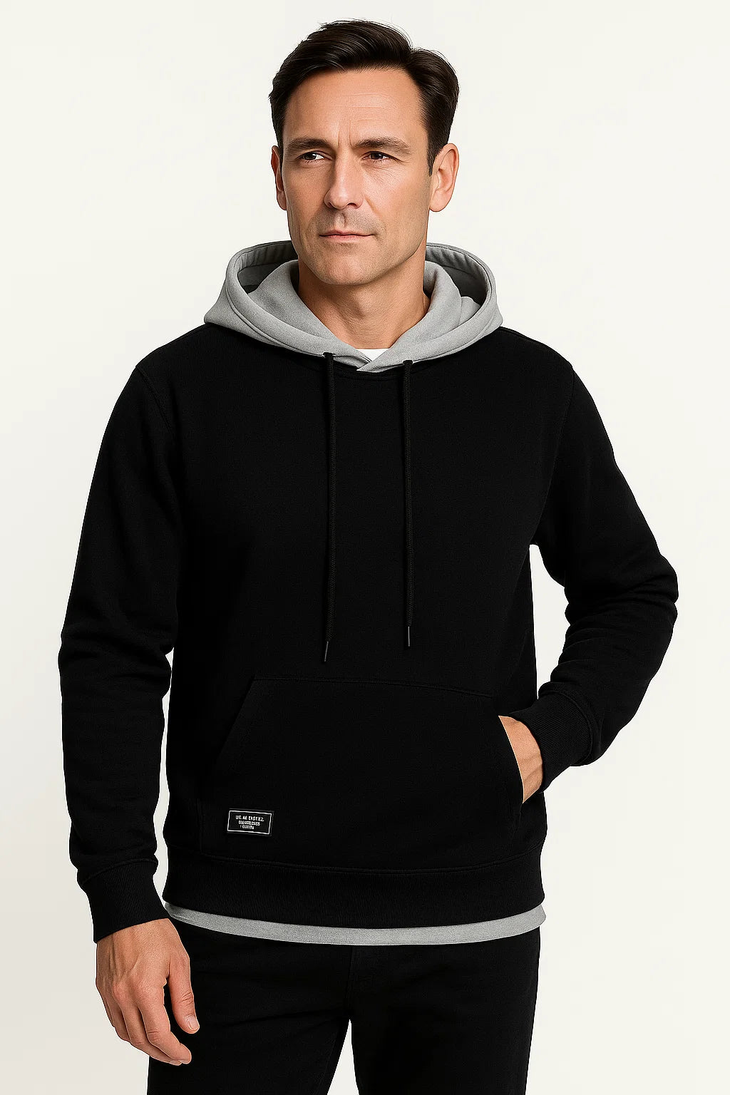 Men's Hoodie Gray Soft Fabric Casual Warm Durable Comfort