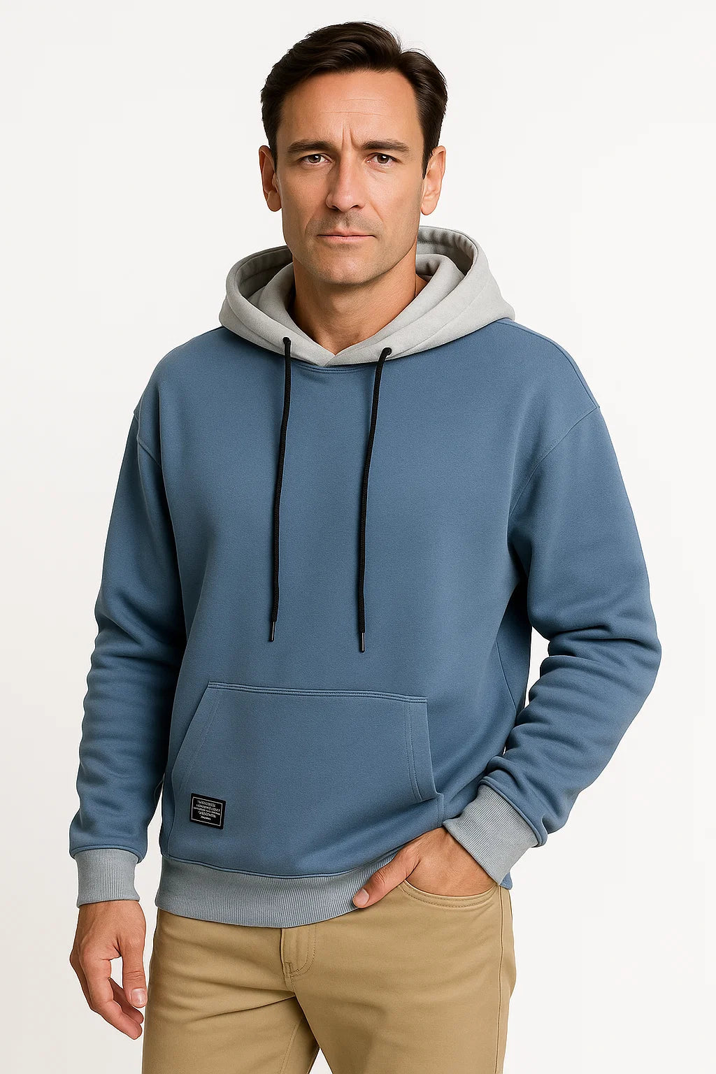 Men's Hoodie Gray Soft Fabric Casual Warm Durable Comfort