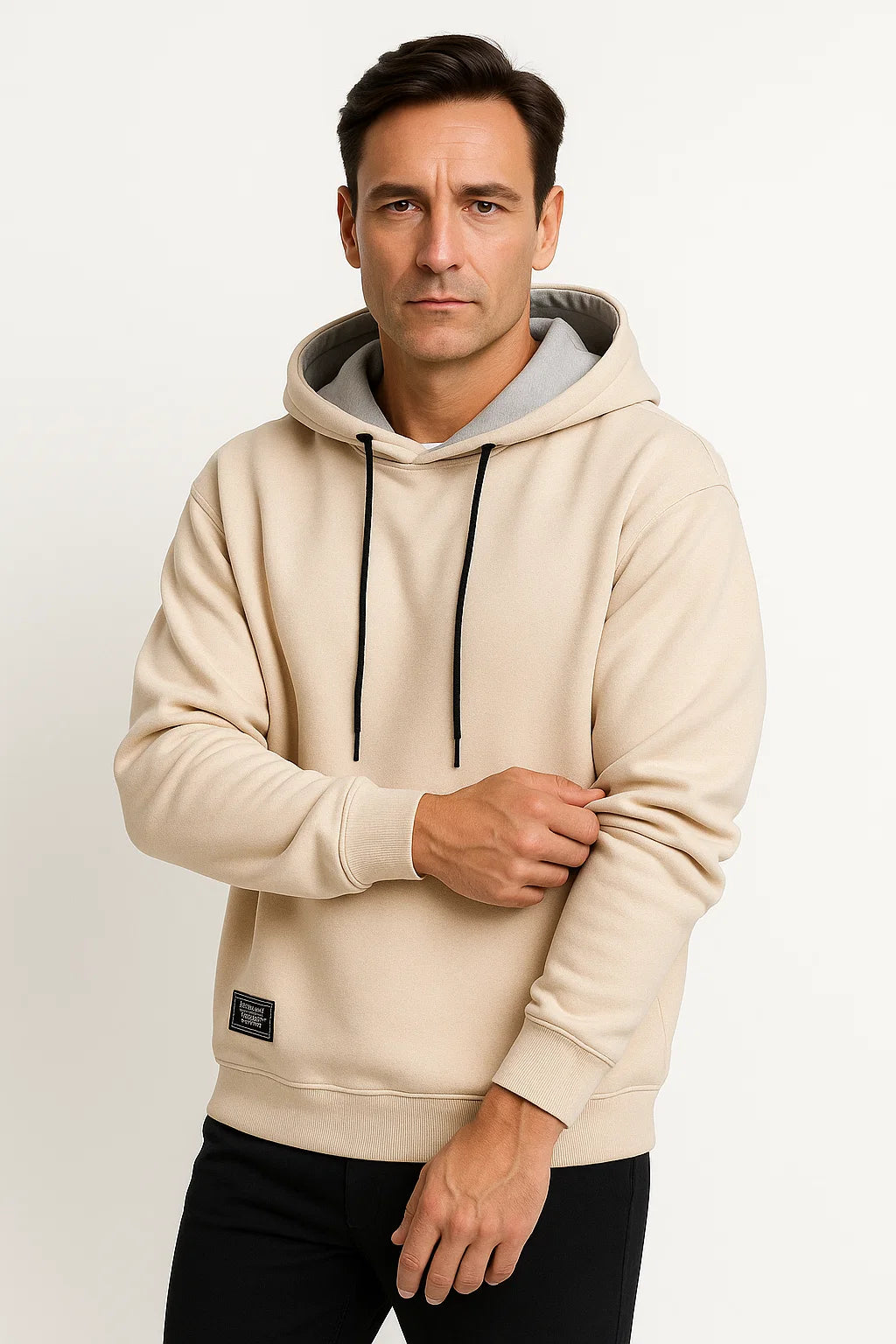 Men's Hoodie Gray Soft Fabric Casual Warm Durable Comfort