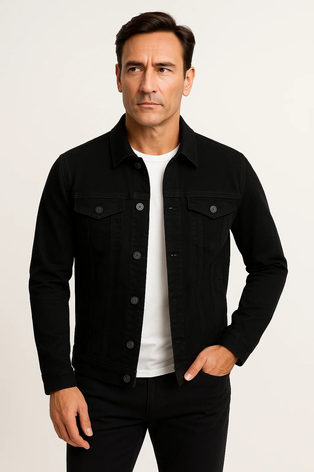 Men's Casual Jacket Cotton Blend Smart-Casual Comfortable Fit