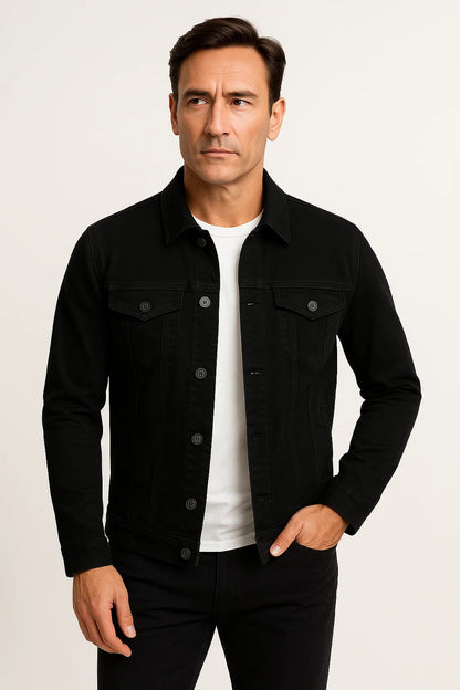 Men's Casual Jacket Cotton Blend Smart-Casual Comfortable Fit