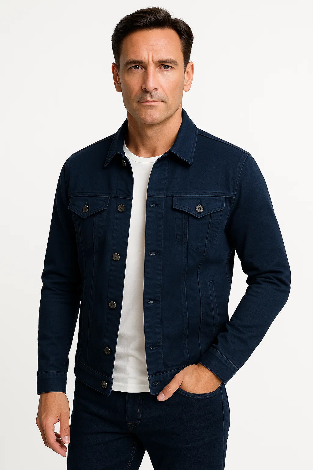 Men's Casual Jacket Cotton Blend Smart-Casual Comfortable Fit