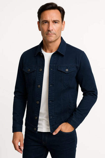 Men's Casual Jacket Cotton Blend Smart-Casual Comfortable Fit