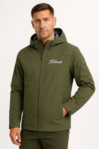 Men's Waterproof Jacket Lightweight Breathable with Adjustable Hood
