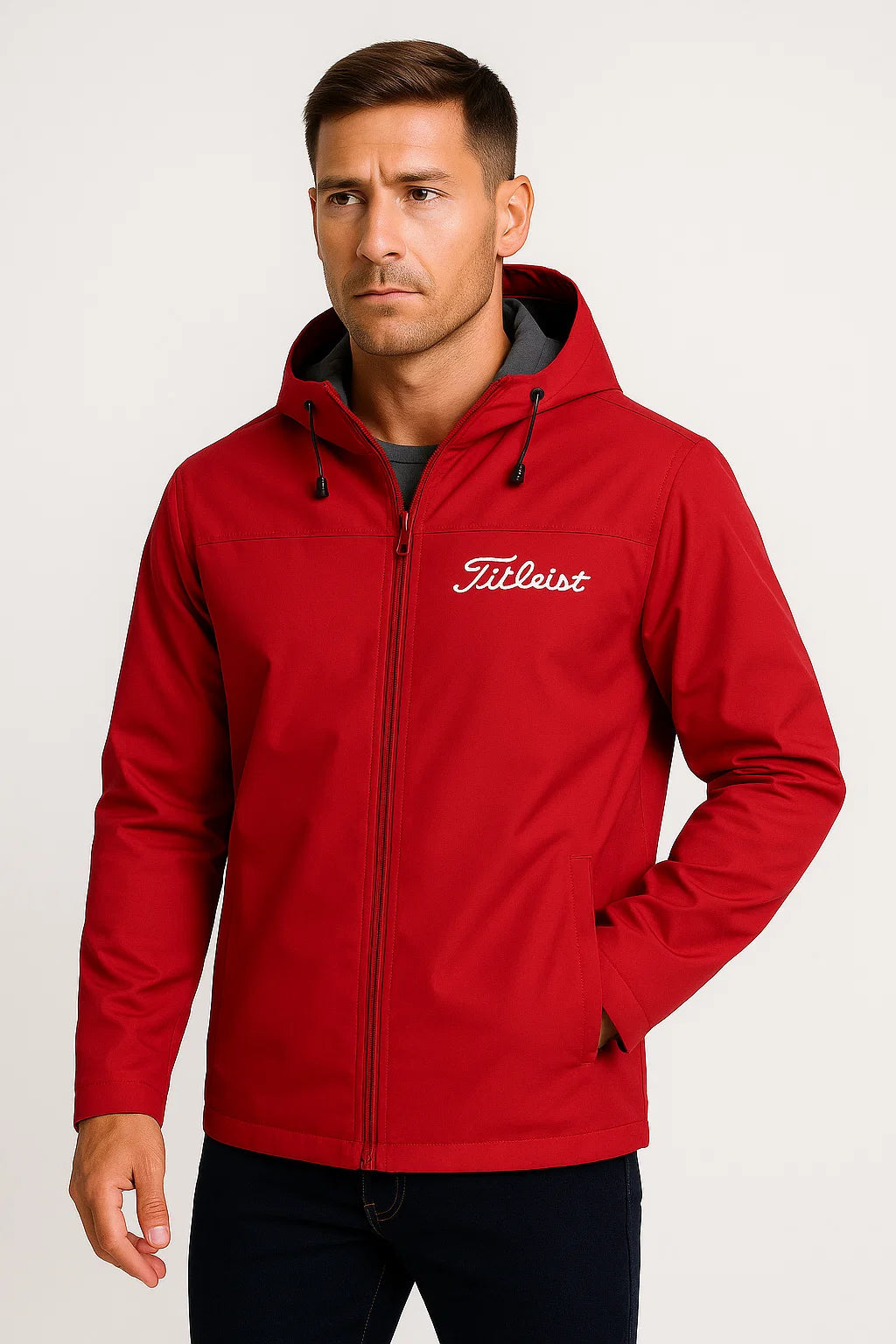 Men's Waterproof Jacket Lightweight Breathable with Adjustable Hood