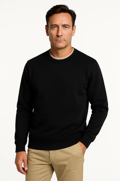 Men's Sweater Thick Velvet Round Neck Casual Winter
