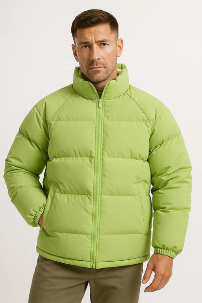 Men's Puffer Jacket Polyester Insulated Casual Winter Wear