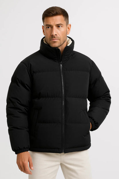 Men's Puffer Jacket Polyester Insulated Casual Winter Wear