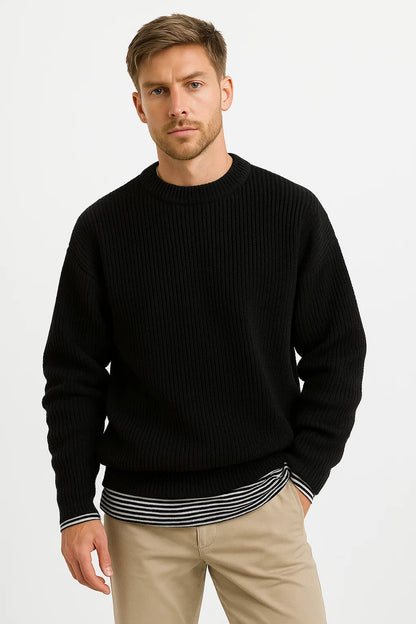 Men's Sweater Acrylic Oversized Pullover Ribbed Design