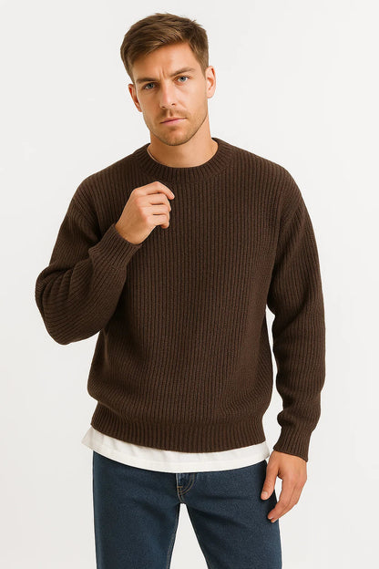 Men's Sweater Acrylic Oversized Pullover Ribbed Design