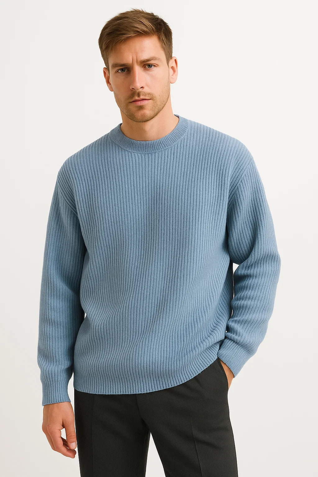 Men's Sweater Acrylic Oversized Pullover Ribbed Design