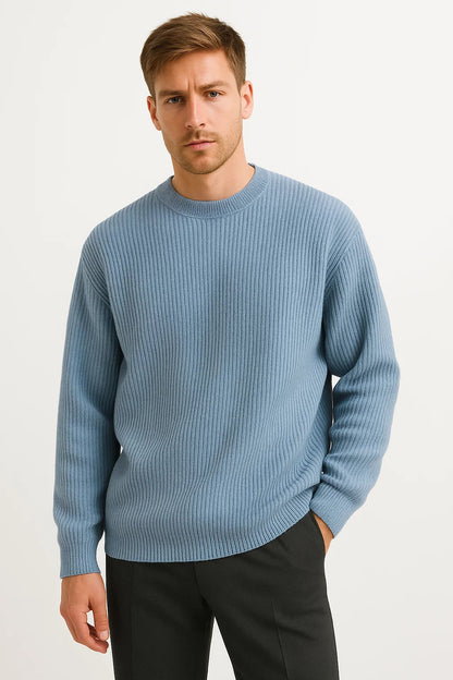 Men's Sweater Acrylic Oversized Pullover Ribbed Design