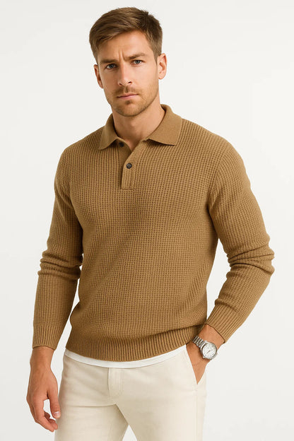 Men's Sweater Grey Acrylic Shirt Collar Long Sleeve Timeless Design Comfortable and Elegant