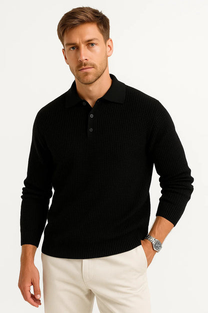 Men's Sweater Grey Acrylic Shirt Collar Long Sleeve Timeless Design Comfortable and Elegant