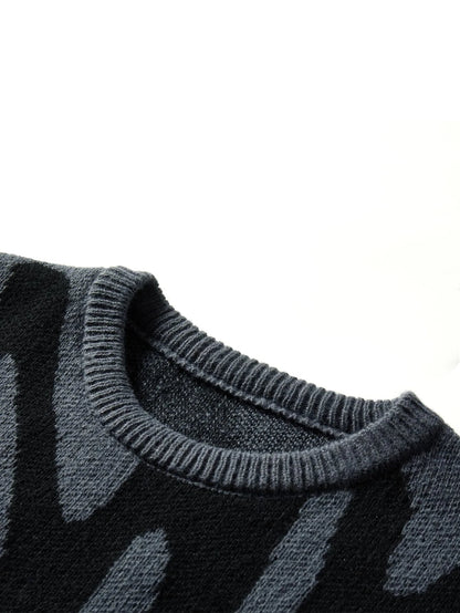 Men's Sweater Wool Lightweight Oversized Abstract Design