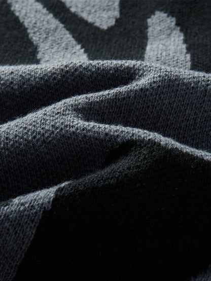 Men's Sweater Wool Lightweight Oversized Abstract Design