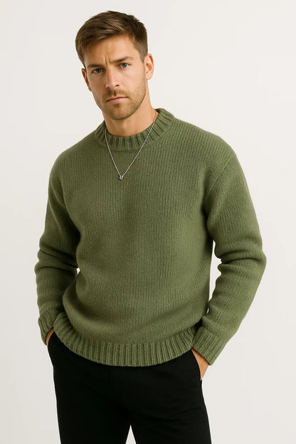 Men's Sweater Acrylic Casual Long Sleeve Round Neck