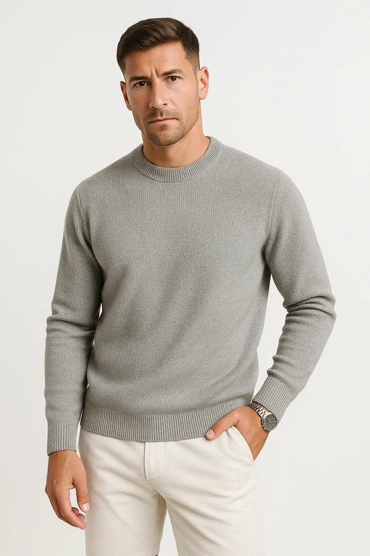 Men's Sweater Grey Wool Quilet Insulation Stylish Design Premium Warmth
